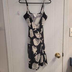 Black flower mini dress
